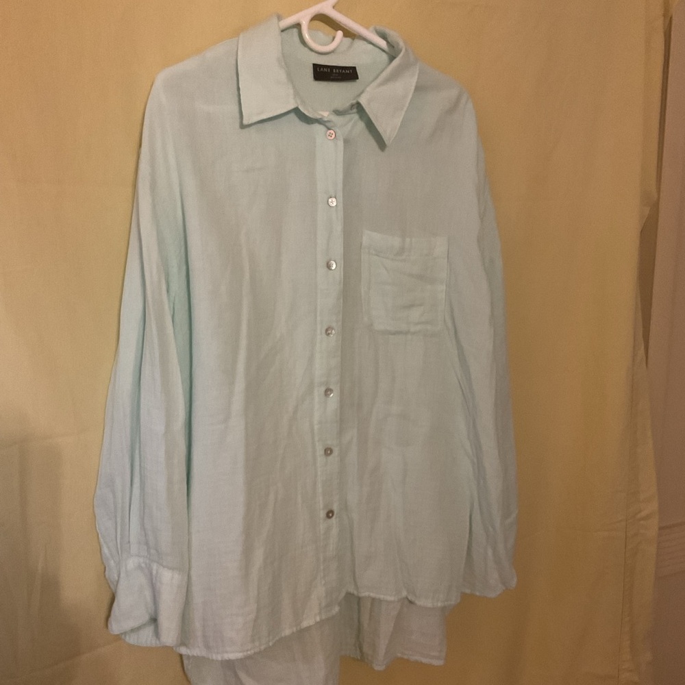Lane Bryant Light Blue Button Down Shirt